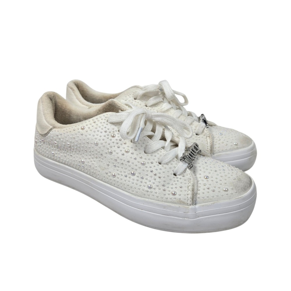 Juicy Couture Alanis B Lace Up‎ White Platform Sneakers Juicy Charm Size 8 READ
